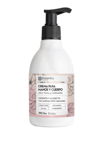 CREMA PARA MANOS Y CUERPO ALOE VERA Y CALENDULA BOTANIKA