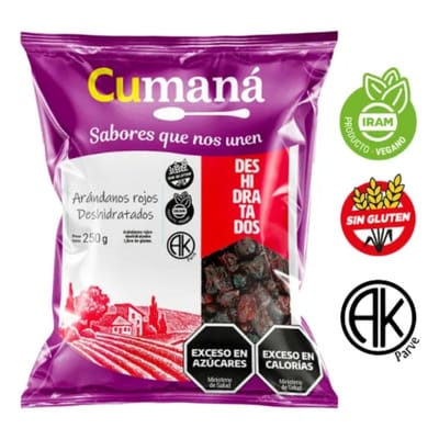 ARANDANOS DESHIDRATADOS FLOWPACK CUMANA X250 GRS - 21157