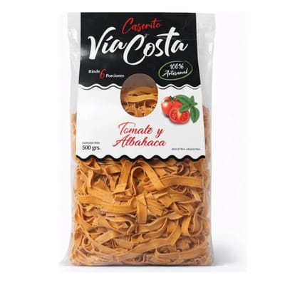 FIDEOS N°4 TOMATE Y ALBAHACA CASERITO VIA COSTA