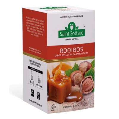 ROOIBOS SABOR AVELLANAS CARAMELIZADAS 20 SAQUITOS X 2G SAINT GOTTARD