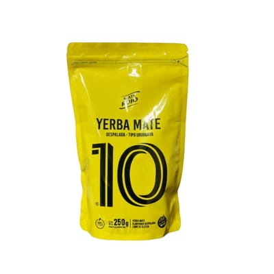 YERBA MATE 10 DESPALDADA TIPO URUGUAYA (AMARILLA) 250 GR