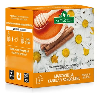 MANZANILLA, CANELA Y MIEL 10 SAQUITOS X 1.5G SAINT GOTTARD