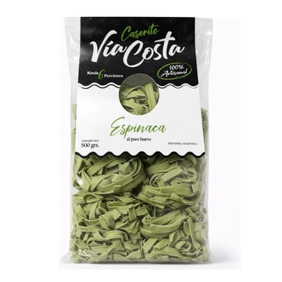 FIDEOS N°4 ESPINACA AL PURO HUEVO CASERITO VIA COSTA