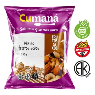MIX FRUTOS SECOS FLOWPACK CUMANA X250 GRS - 23418