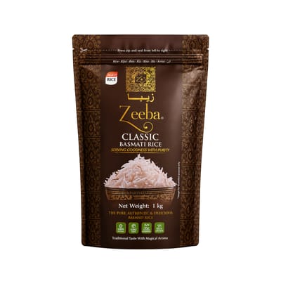 ARROZ BASMATI ZEEBA 1KG (BOLSA PREMIUM)