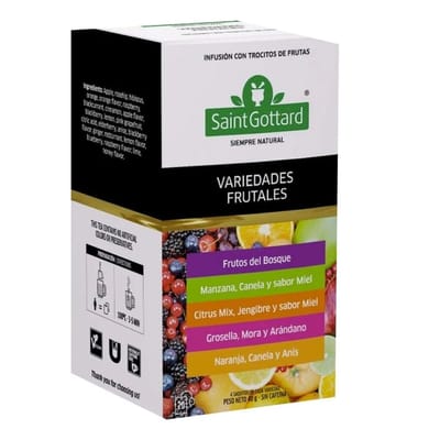 VARIEDADES FRUTALES SURTIDO X 5 VARIEDADES 20 SAQUITOS X 2G SAINT GOTTARD