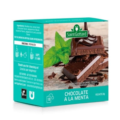 CHOCOLATE A LA MENTA 10 SAQUITOS X 2G SAINT GOTTARD