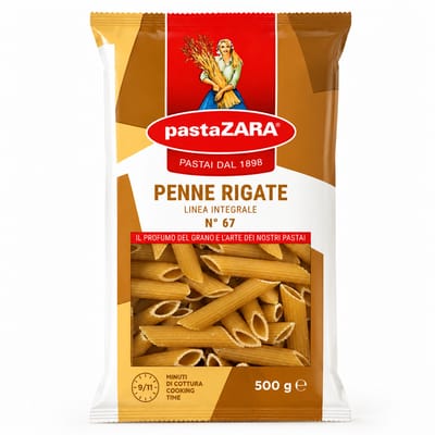 FIDEOS ITALIANOS PASTAZARA PENNE RIGATE INTEGRAL X 500 G
