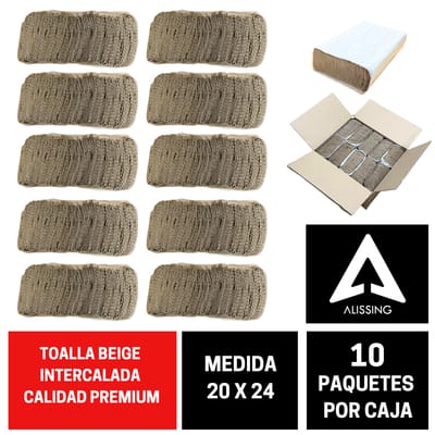 TOALLA PAPEL CAJA 20*24 BEIGE PREMIUM
