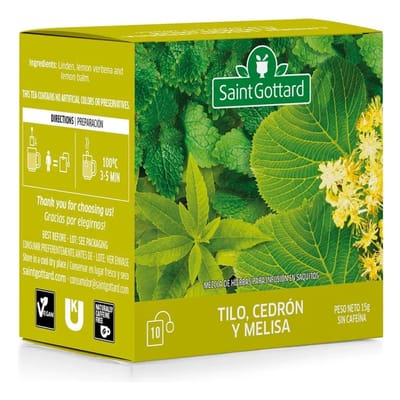 TILO, CEDRON Y MELISA 10 SAQUITOS X 1.5G SAINT GOTTARD