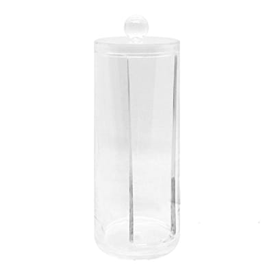 VASO ACRILICO PORTADEMAQUILLANTES CON TAPA ALGODONERO