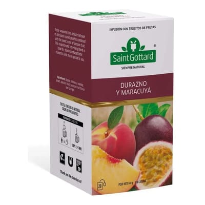 DURAZNO Y MARACUYA 20 SAQUITOS X 2G SAINT GOTTARD
