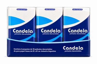 PAÑUELOS DESCARTABLES CANDELA X 6 U