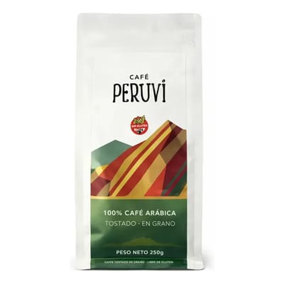 CAFE PERUVI TOSTADO EN GRANO X 250 G.