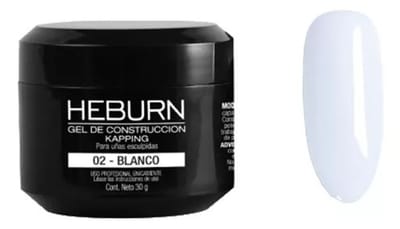 GEL DE CONSTRUCCION DE UÑAS Y KAPPING HEBURN PROFESIONAL BLANCO X 30G