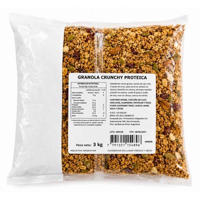 GRANOLA CRUNCHY PROTEICA X 3 KG.