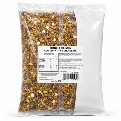 GRANOLA GREEN MILLS CRUNCHY C/ PISTACHO Y CHOCOLATE X 3 KG
