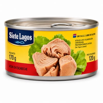 LOMITO DE ATUN EN ACEITE Y AGUA SIETE LAGOS