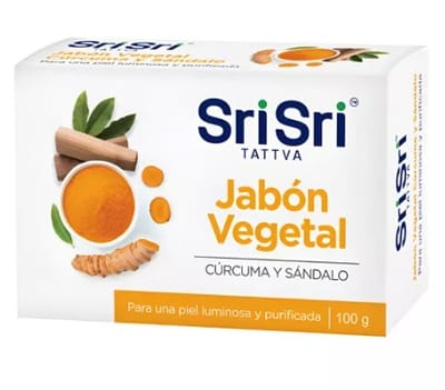 JABON AYURVEDICO VEGETAL CURCUMA Y SANDALO SRI SRI