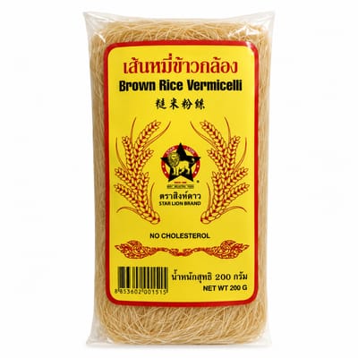 FIDEOS DE ARROZ INTEGRAL STAR LION BRAND BROWN RICE VERMICELLI X 200 G