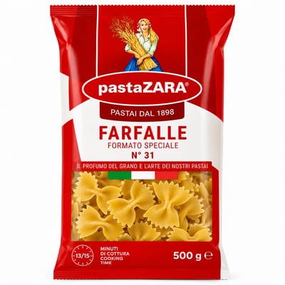 FIDEOS ITALIANOS FARFALLE PASTA ZARA N31 500GRS
