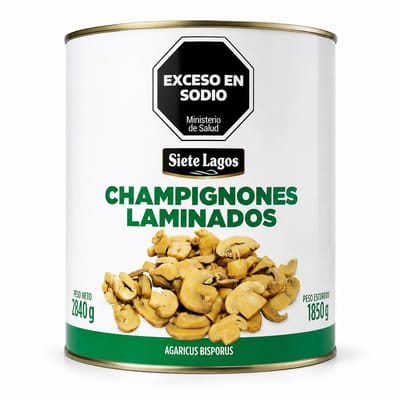 CHAMPIÑONES LAMINADOS EN CONSERVA SIETE LAGOS 2840G