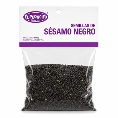 SEMILLA DE SESAMO NEGRO X 100 GR CARTON EL PEONCITO