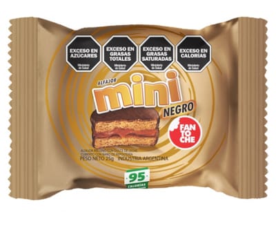 CAJA ALFAJORES FANTOCHE MINI NEGRO X 25 GR X 60 UNID.